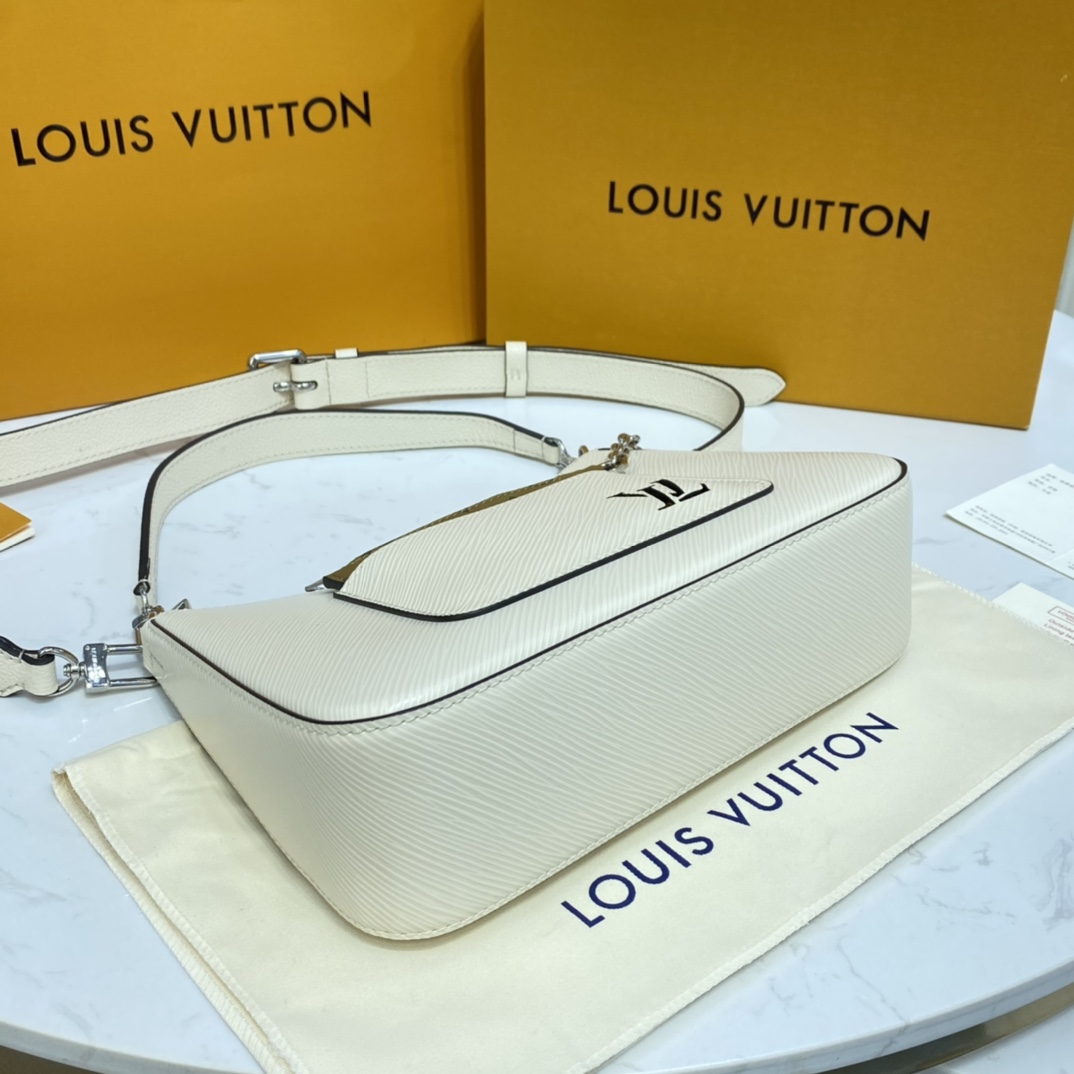 Louis Vuitton MARELLE Tote Handbag Epi Leather M80688 Quartz White